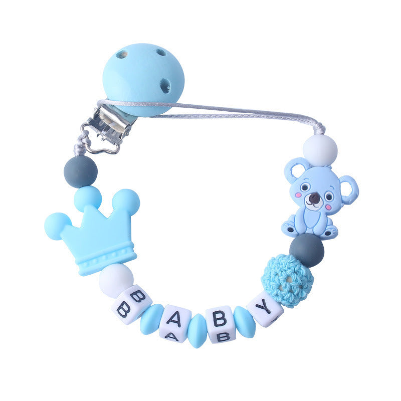 Baby Products Silicone Pacifier Chain Koala Cartoon Silicone Toy Teeth Molar Chain Customized Letters