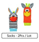 0-12 Months Soft Animal Rattle Infant Newborn Plush Sock Baby Toy Wrist Strap Baby Foot Socks