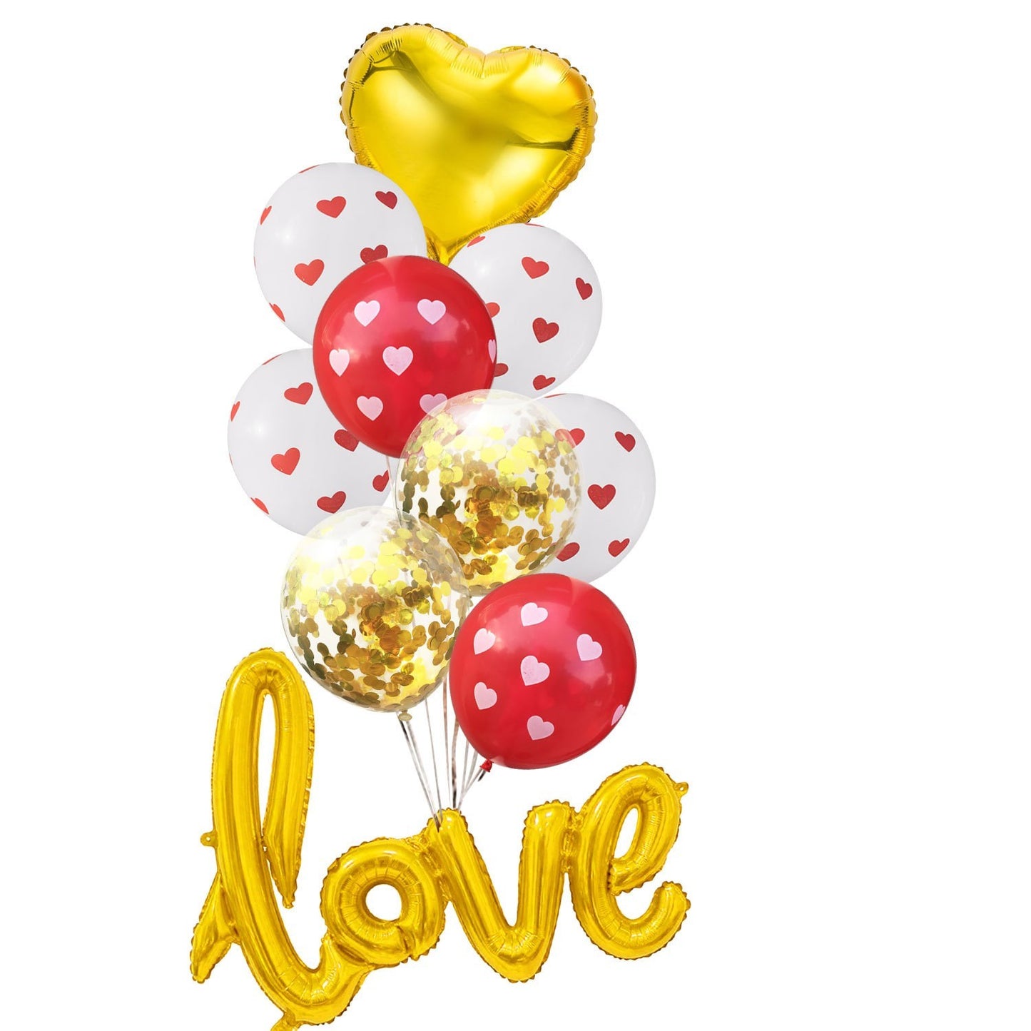 Red And White Love Printing Latex Event Party Balloons