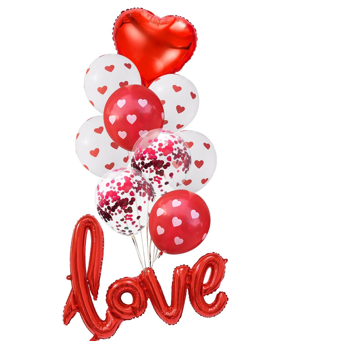 Red And White Love Printing Latex Event Party Balloons