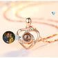 S925 Silver Romantic Colorful Photo Projection Necklace Heart Shaped Pendant Necklace