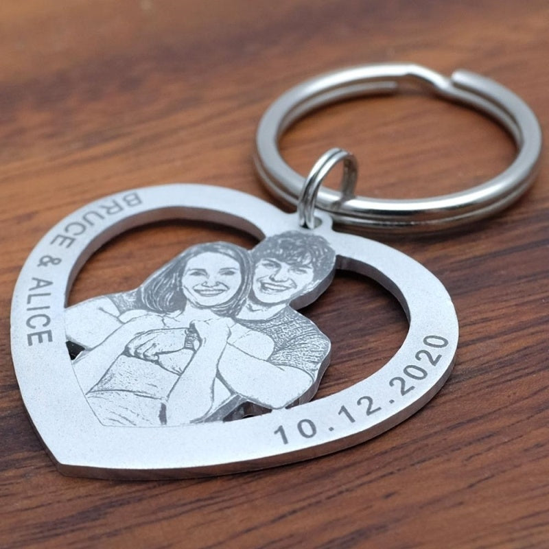 Personalized Keychain,Custom Photo Keychain,Couples Keychain