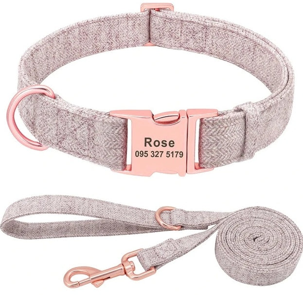 Pet Dog Collar Engraving Anti-Lost Collar Golden Retriever Medium And Large Dog Teddy Small Dog Collar Leash