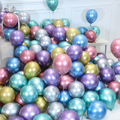 30pcs 12inch Chrome Mermaid Multicolor Latex Balloons