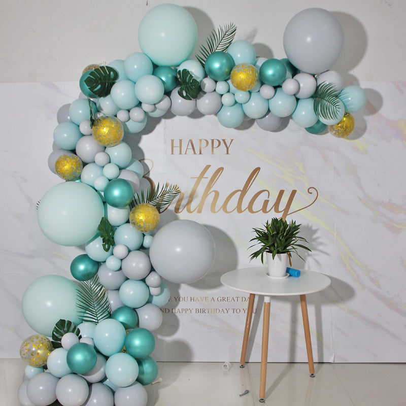 373pcs Luftballons Bogen Doppel Schicht Macaron Pastell Latex Ballon Girlande Kit Dunkelgrün Ballon Geburtstag Hochzeit Party Dekorationen