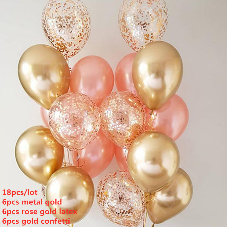 Metallic Gold And Silver Birthday Party Decoration Balloons 18PS