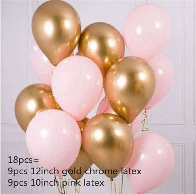 Metallic Gold And Silver Birthday Party Decoration Balloons 18PS