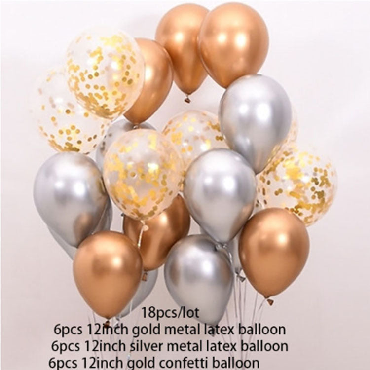 Metallic Gold And Silver Birthday Party Decoration Balloons 18PS