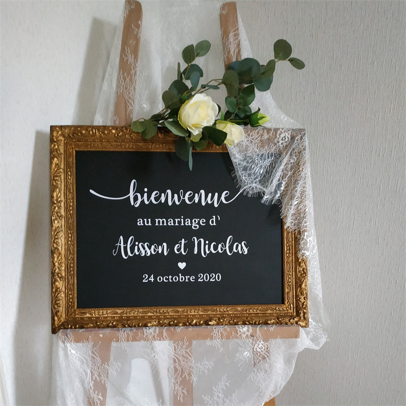 Vinyl Wedding Sticker With Flower Carving