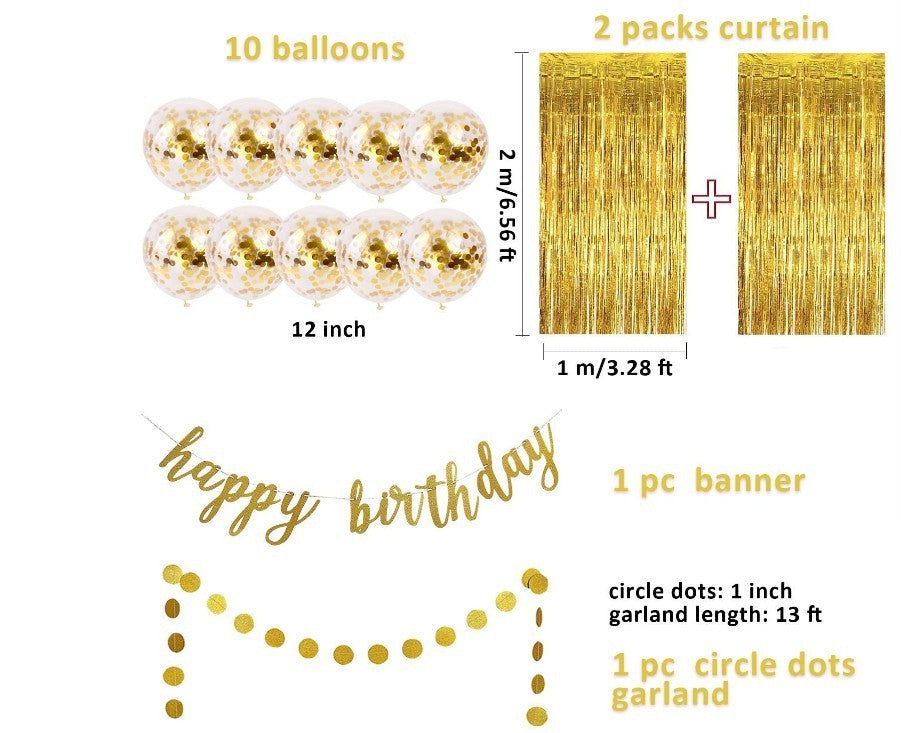 Latex Golden Pearlescent New Year Round Printed Balloons