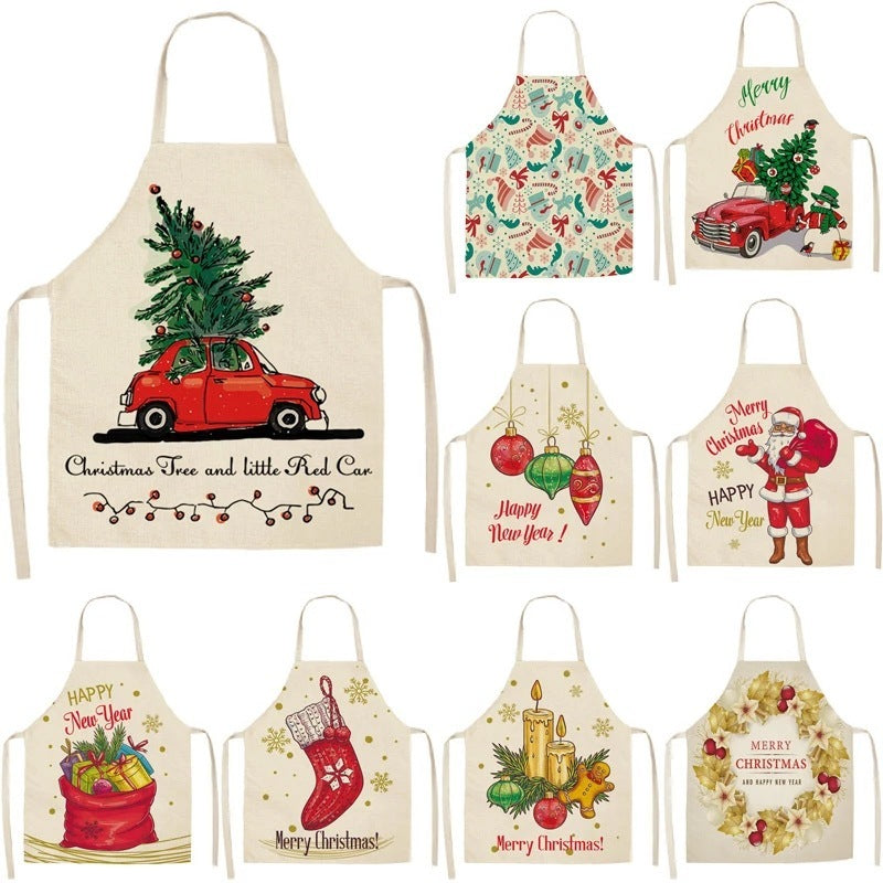 Christmas Series Cotton And Linen Apron