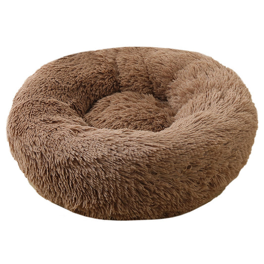 Lit rond en peluche chaude pour animaux de compagnie moyens et petits