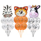 Tiger Fawn Cow Head Cartoon Animal Balloons Set Children's Birthday Party Decoration Arrangement