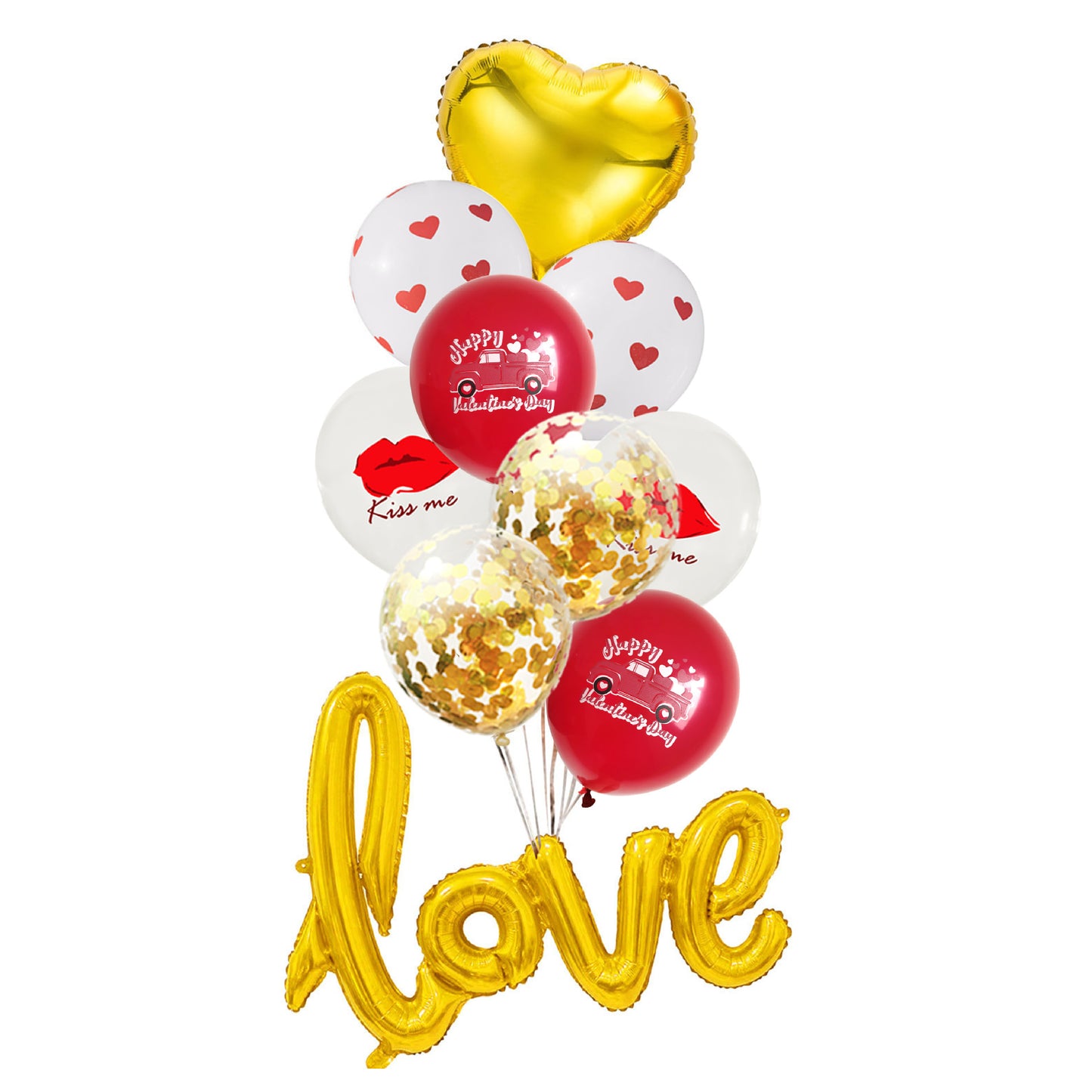 Red And White Love Printing Latex Event Party Balloons