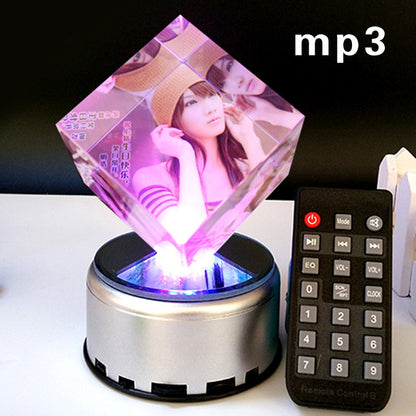 DIY creative birthday gift luminous music rotating crystal cube photo customization for men and women friends and wives