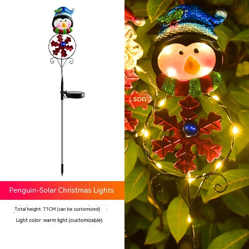 Solar Weihnachten führte Schneemann Elch Boden Stecker Licht