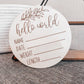 Baby Growth Commemorative Photography Prop Round Wood Sign