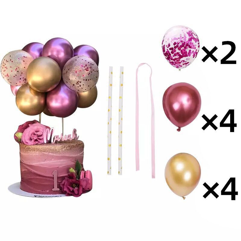 Birthday Party Gathering Holiday Celebration Cake Decorative Ornaments Rubber Balloons