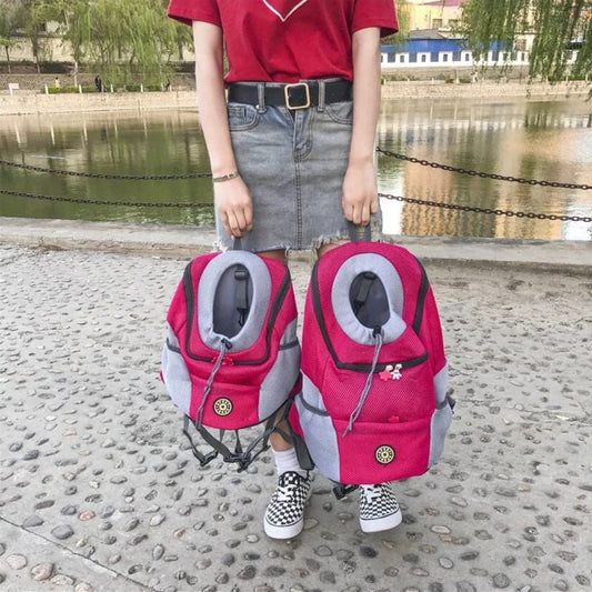 Sac de transport extérieur Portable à Double épaule pour animaux de compagnie, maille