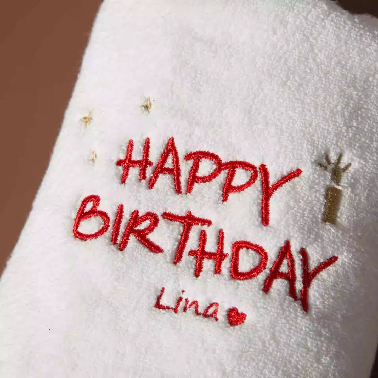 Creative Gift Embroidery Customized Towel Cotton Name Birthday DIY