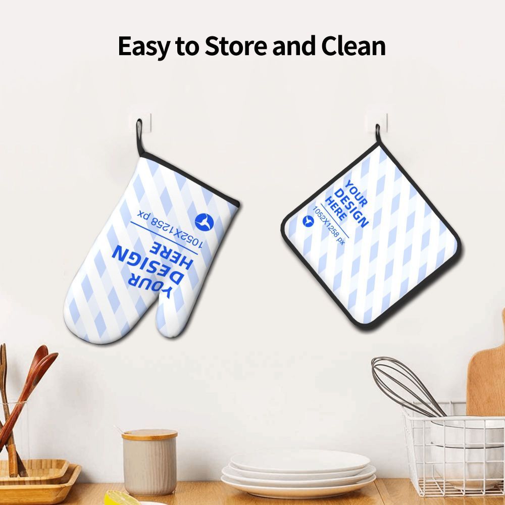 Kitchen Baking Insulation Gloves Pot Holder Two-Piece Set