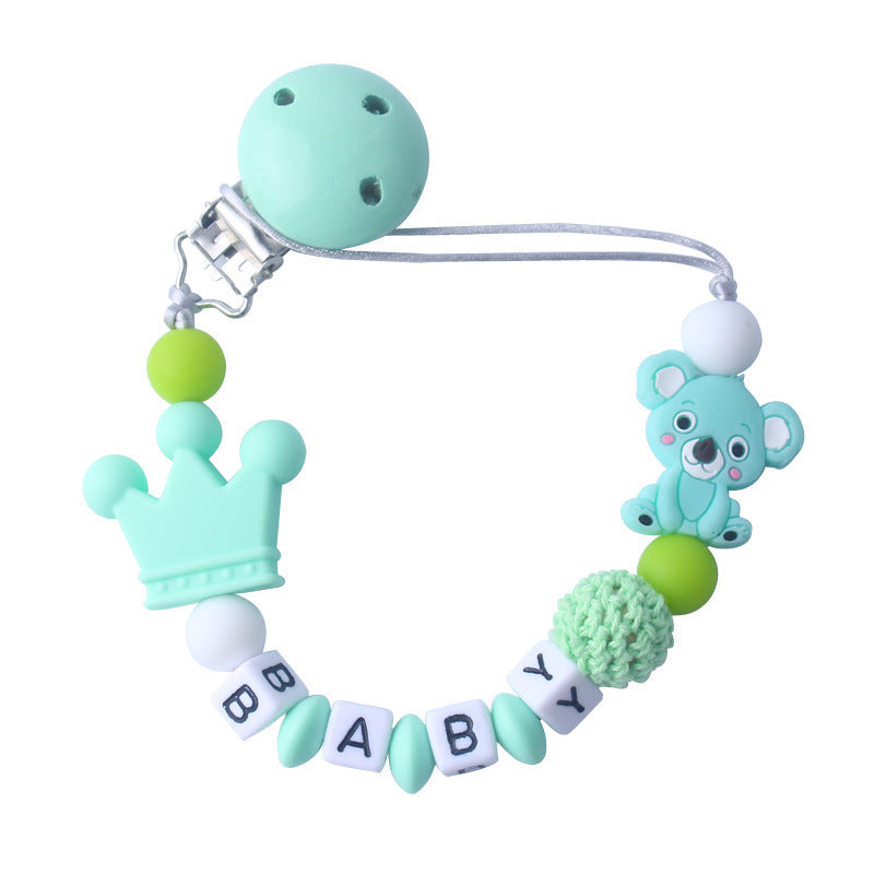 Baby Products Silicone Pacifier Chain Koala Cartoon Silicone Toy Teeth Molar Chain Customized Letters