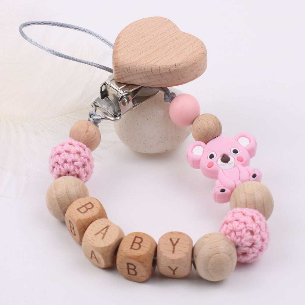 Baby Products Soothing Beech Wood Mouth Chain Clip