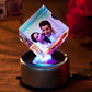 DIY creative birthday gift luminous music rotating crystal cube photo customization for men and women friends and wives