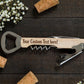 Custom Wood Bottle Opener Groomsmen Gift Idea Engraved Corkscrew Bachelor Party Gift