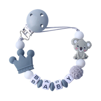 Baby Products Silicone Pacifier Chain Koala Cartoon Silicone Toy Teeth Molar Chain Customized Letters