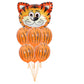 Tiger Fawn Cow Head Cartoon Animal Balloons Set Children's Birthday Party Decoration Arrangement