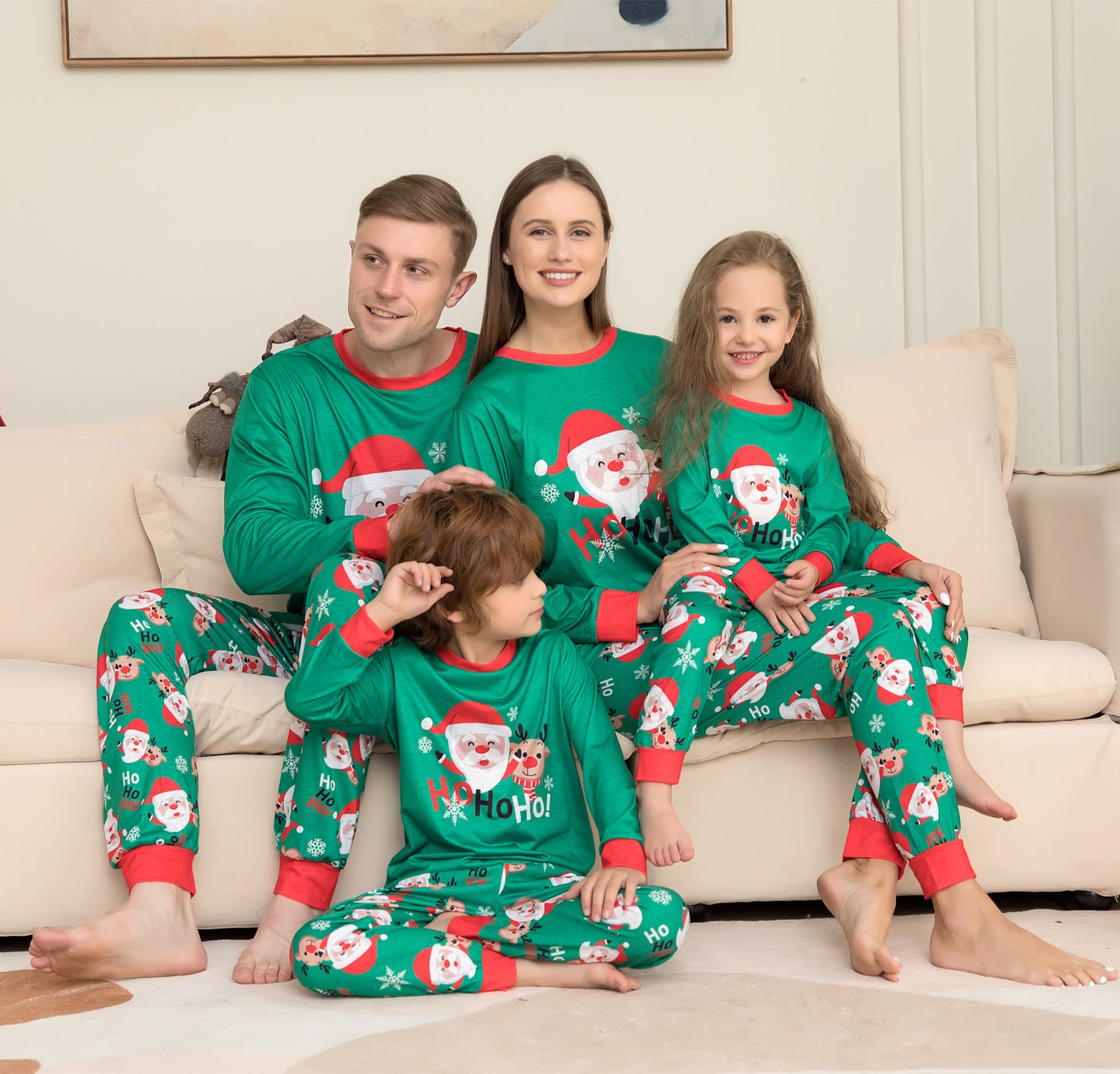 Weihnachten Pyjamas Für Familie Passenden Familie Weihnachten PJs Sets Santa Claus Gedruckt Top Nachtwäsche