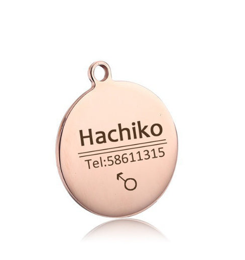 Print on Demand Pet Titanium Steel Tag Engrave Dog Name, Phone Number, Address, Photo