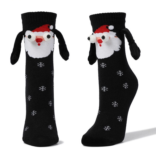 Couple Magnetic Handle Cute Hand Socks Christmas