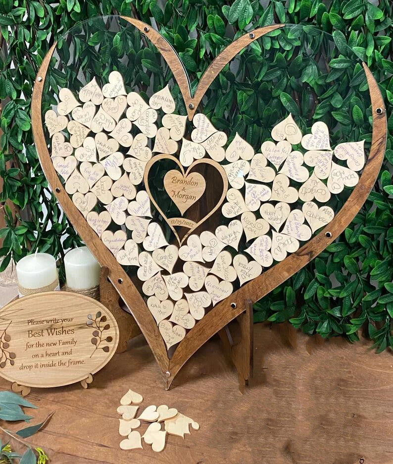 Wood Heart-shaped Creative Wedding Signature Board