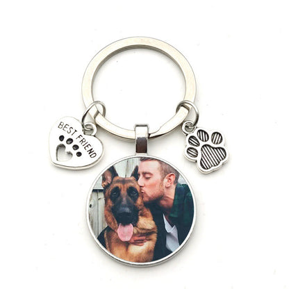 Custom DIY Pet Dog Photo Mini Heart Keychain