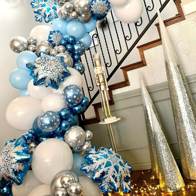 Snowflake Balloon Garland Arch Kit Birthday Christmas Party Decoration