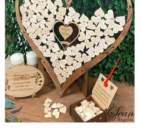 Wood Heart-shaped Creative Wedding Signature Board