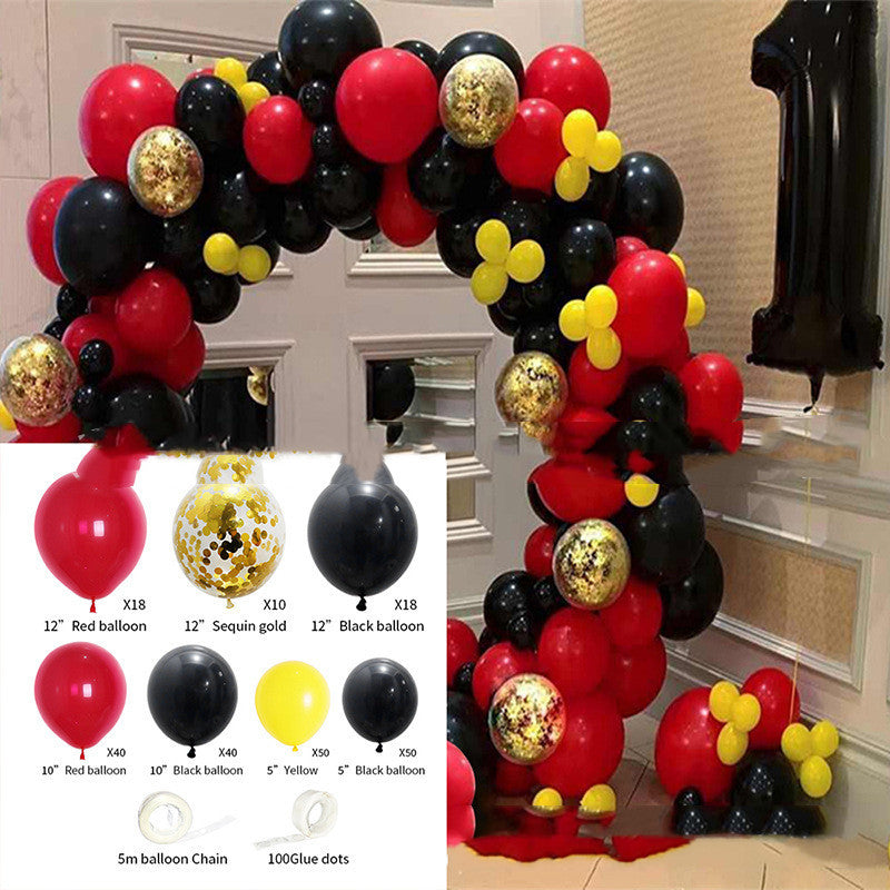 203pcs DIY Red Black Ladybug Latex Balloons Garland Arch Spot Polka Dot Party Baloons