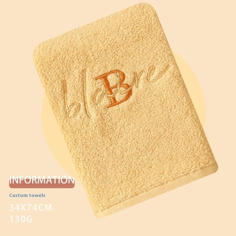 Pure Cotton Soft Towel With Creative Embroidery Name Accompanied By Heartfelt Gift