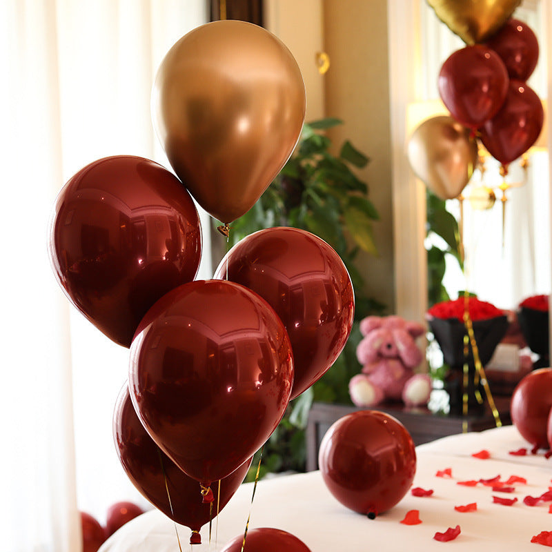 50pcs Double Layer Red Balloon Pearl Latex Balloons Chrome Air Balloons Globos Wedding Valentine's Day Party Decoration