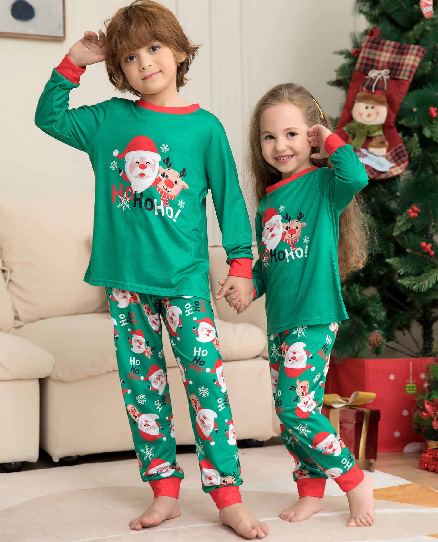 Weihnachten Pyjamas Für Familie Passenden Familie Weihnachten PJs Sets Santa Claus Gedruckt Top Nachtwäsche