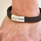 Woven Handmade Leather Bracelet With Men's Couple Name Inscription