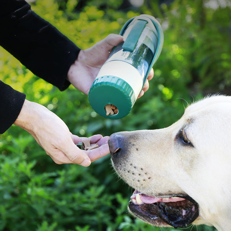 Bouteille d'eau multifonction 2 en 1 pour animaux de compagnie