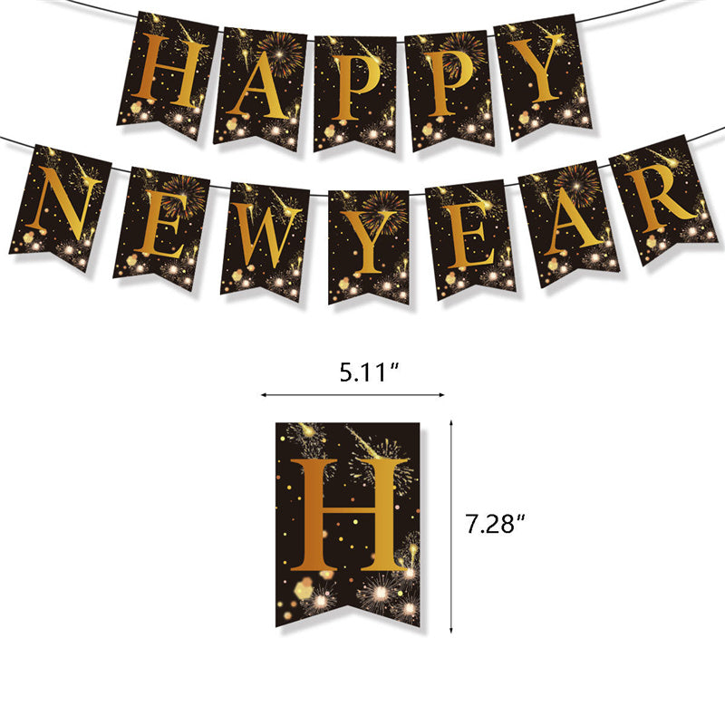 Decorative Balloons Banners And Happy New Year Set For The New Year Party In