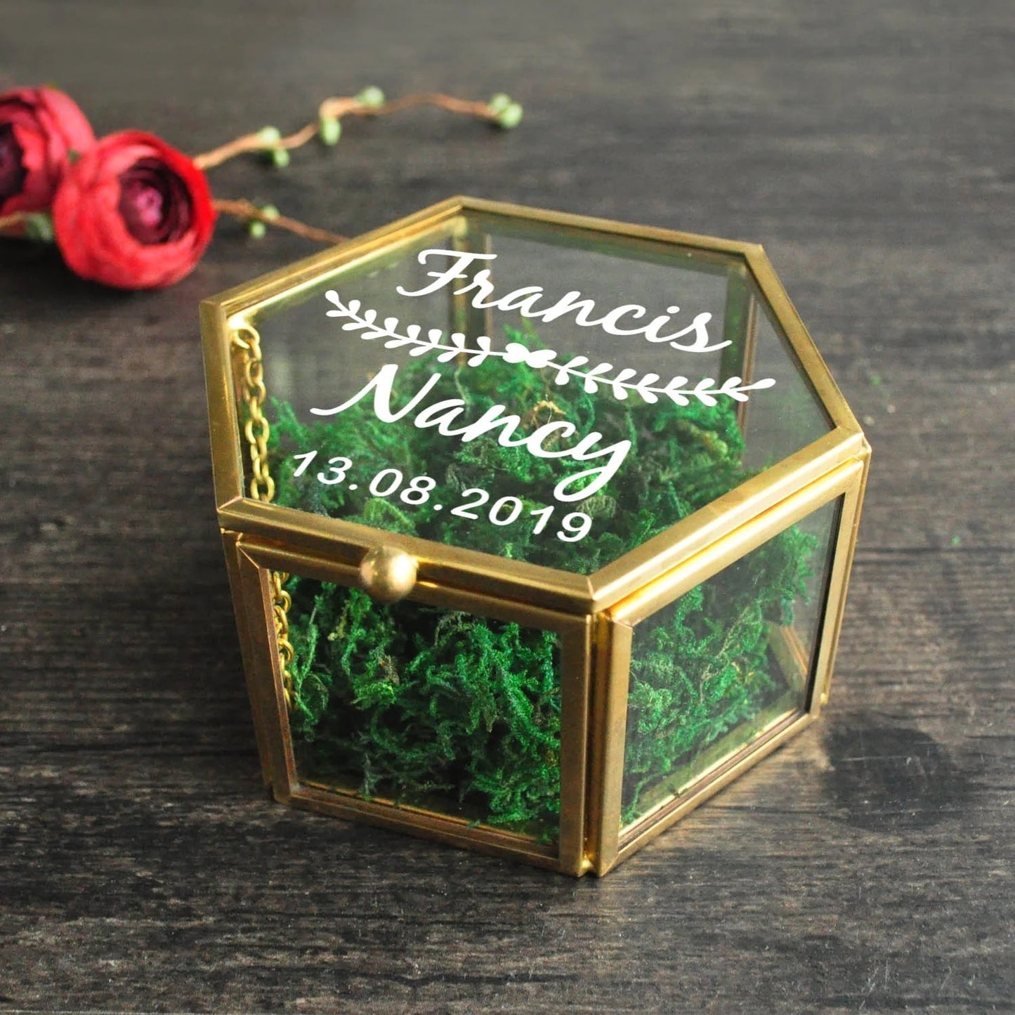 Exchange Ceremony Scene With Creative Eternal Flower Ring Box Props