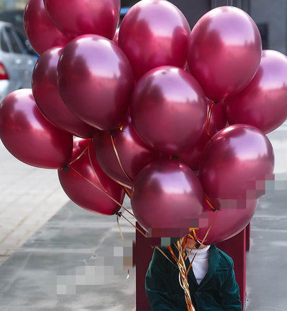 Burgundy Pearl Latex Helium Balloons Wine Red Party Globos