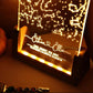 Personalized Star Map Night Light Engraved Name Birthday Photo Frame Wooden Base