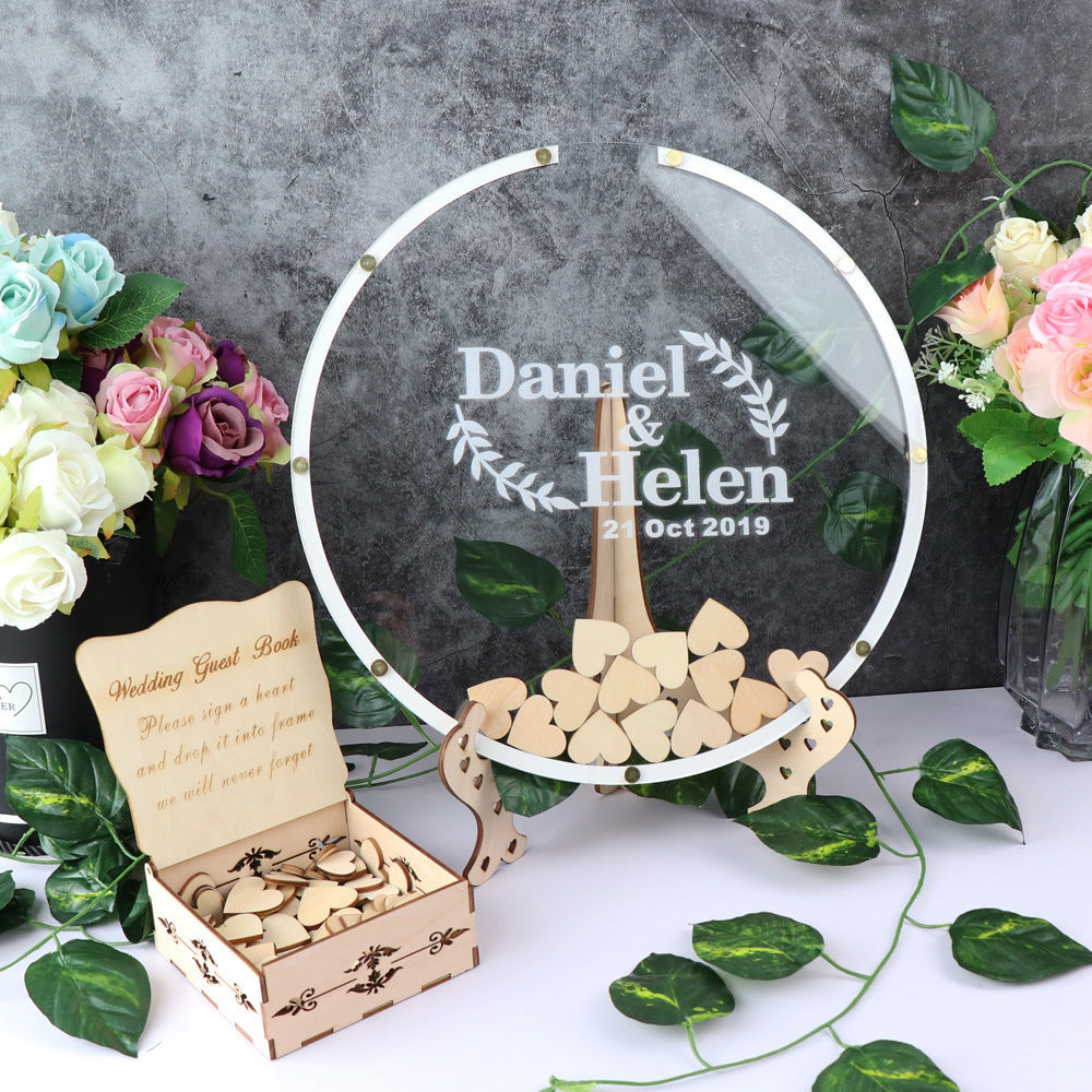 Sign In Taiwan Wedding Love Wood Chip Photo Frame