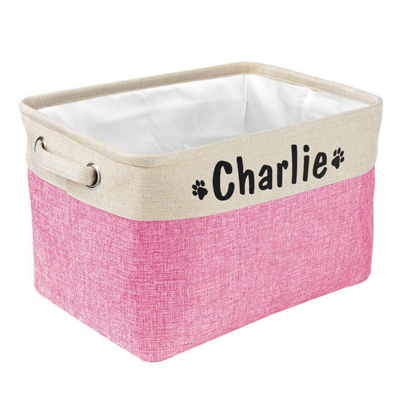 Personalized Pet Dog Toy Storage Basket Dog Canvas Bag Fold